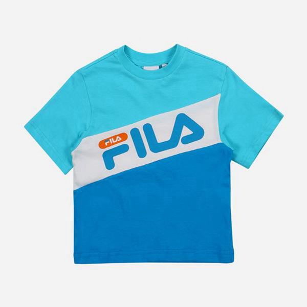 Fila Heritage S/S Girl's T-Shirts - Turquoise,NZ 593-79032